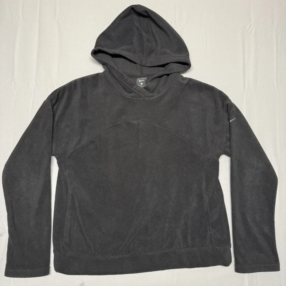 Nike Pullover Hoodie Fleece‎ Top Sweatshirt Therma Black Women's S Small